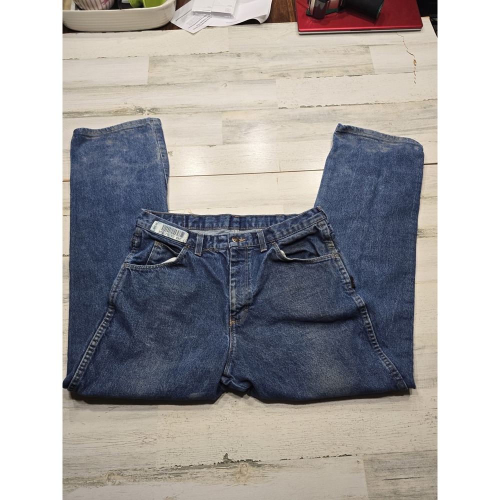 Wrangler FR Flame Resistant Relaxed Fit Denim Jeans Blue Mens HRC 2 35x30‎
